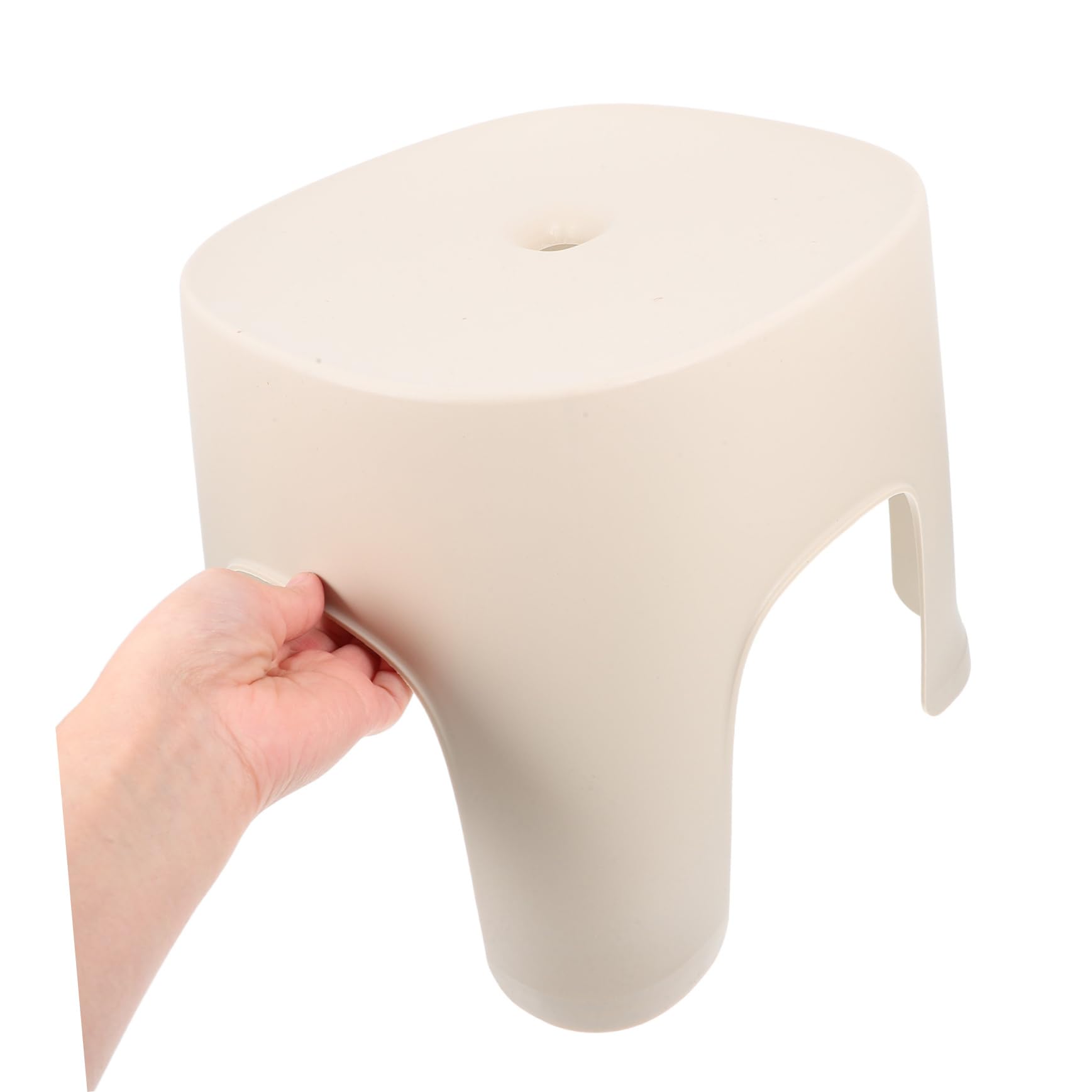 Beige Fußhocker Kunststoff, Rutschfester Tritthocker für Badezimmer