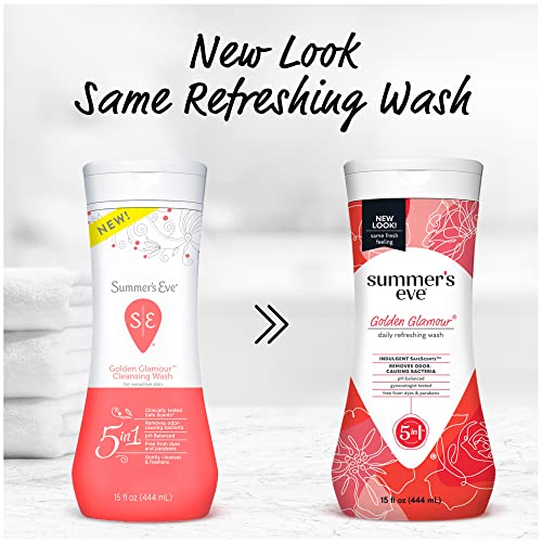 Summer's Eve Golden Glamour Daily Refreshing All Over Feminine Body Wash, Removes Odor, Ph Balanced, 15 Fl Oz #TOP1