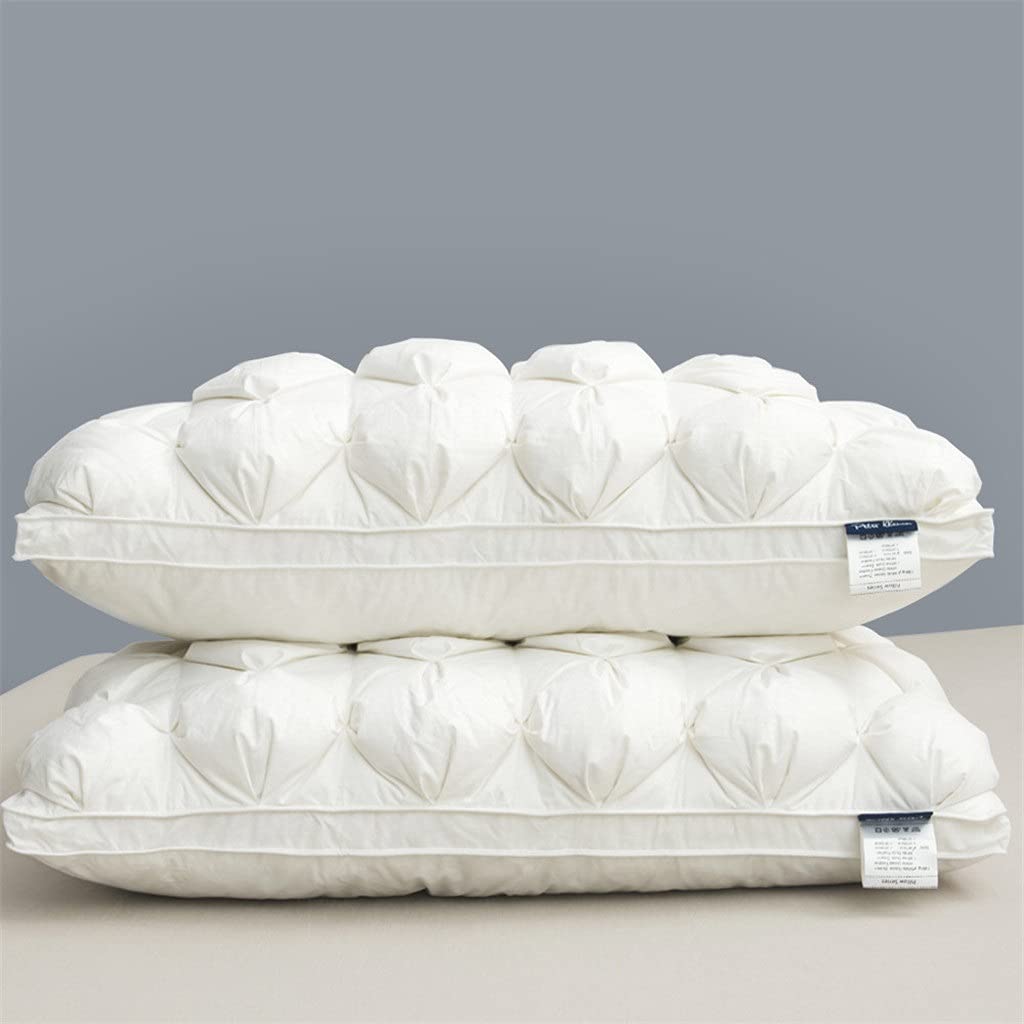 1 Pair 48 74cm 3D Rectangle White Goose Down Pillows Down-Proof Cotton Bedding Pillow