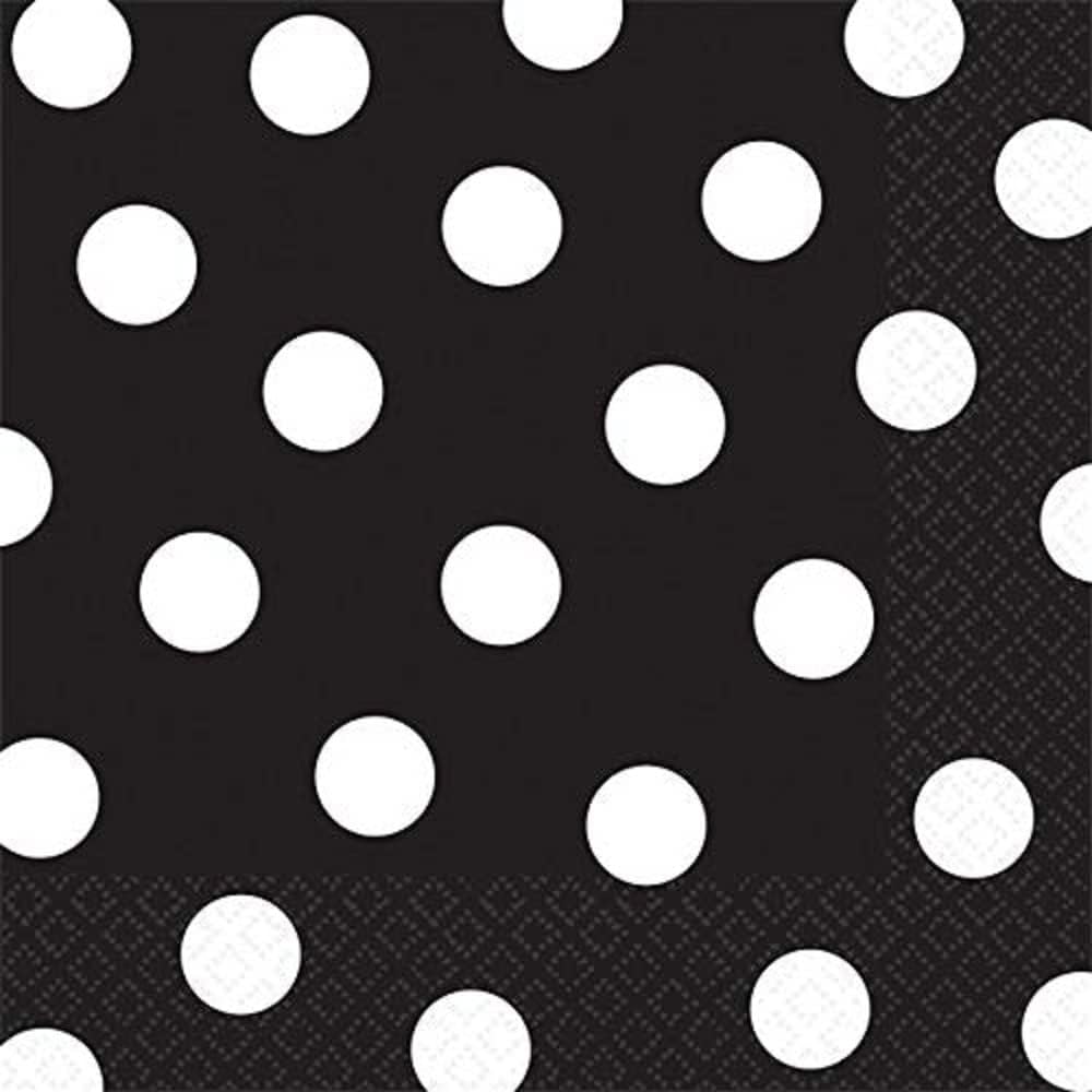 LUDALY 20pcs Disposable Paper Polka Dot Napkins Wedding Party/Christmas Napkins | Birthday Party Tableware (Black and White)