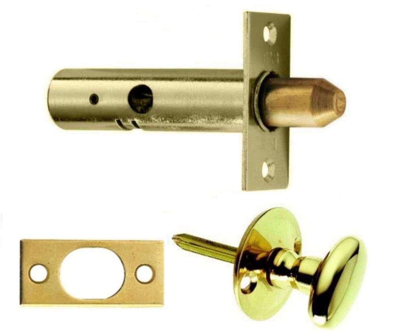 Euroart Oval Thumb Turn with Security Rack Bolt in Polished Brass Finish Ideal for Residential and Commercial.