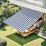 Cool Time （クールタイム）日除け シェード 屋外 【200×300cm ブルーホワイト】 | 撥水防水加工・雨よけ対応 サンシェード ベランダ・庭・キャンプ用 遮光・断熱・プライバシー保護