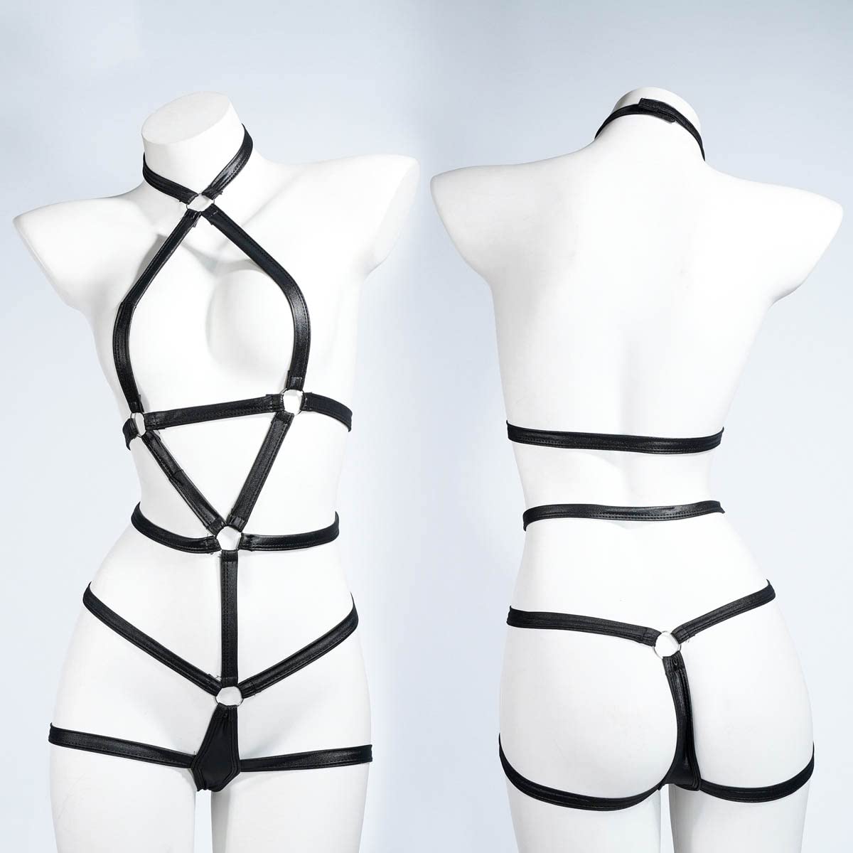 緊縛　水着 Amazon | 水着 セクシーコスプレ ボンテージ拘束具 PU ハーネス sm 緊縛 レオタード セクシーランジェリー 過激 レディース 可愛い  おもしろグッズ smグッズ 女性 拘束 エロい服 コスチューム ブラック 大人のおもちゃ | Sunmelory | SM