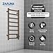 Zamuna Electric Towel Warmer for Bathroom, 1200 x 500mm (Round), Wall Mounted Heated Towel Rack, Stainless Steel 8 Bars, Towel Rail Rack with on Off Switch (Black)