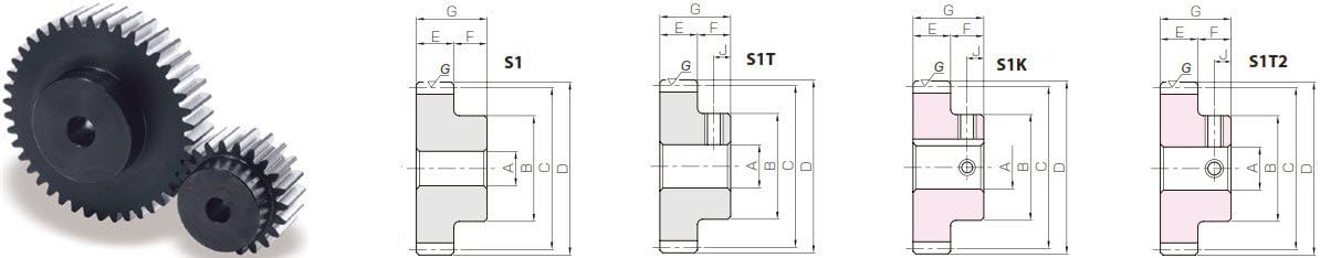 KHK SSG5-25, 5, 25 Tooth, Ground Carbon Steel Spur Gears