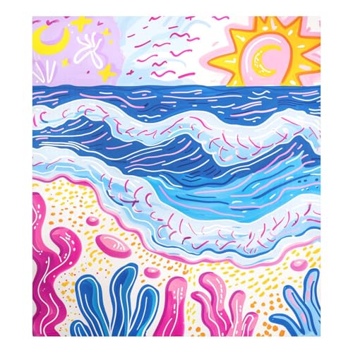 Ocean Beach - Imán decorativo para lavaplatos, reutilizable, panel de cubierta de Navidad, decoración de vacaciones, cubierta magnética del lavavajillas, 23 x 26 pulgadas