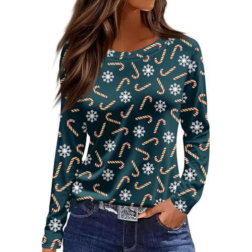 Christmas Pullover Damen Weihnachts Tshirt Blinkender...