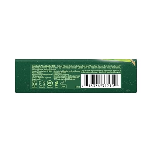 Miniatura 8 de Desert Essence Barra de jabón limpiadora Tea Tree Therapy, a base botánica con aceite de palma sostenible, árbol de té Eco-Harvest, aceite de