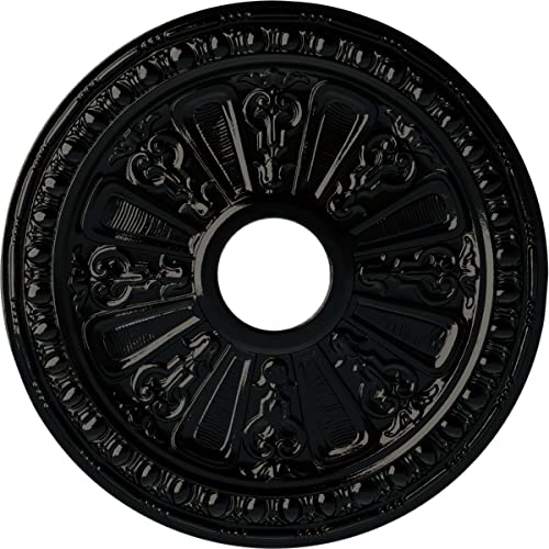 Image of Ekena Millwork CM18RABPS Raymond Ceiling Medallion, 18 1 /8 OD 3 5 /8 ID x 1 1 /8 P, Black Pearl