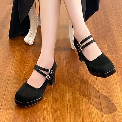 Zapatos de noche de mujer con plataforma y tacones altos de puntera cuadrada 5