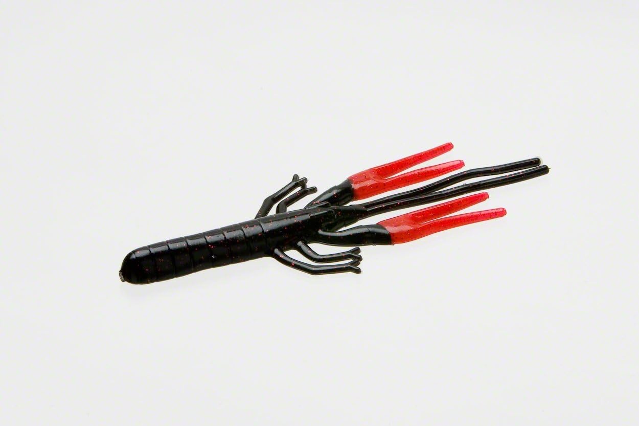 Zoom Bait Big Critter Craw Bait-Pack of 10 (Black Red/Red Claw, 5-Inch)