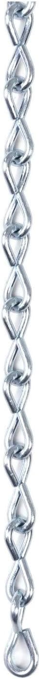 #16 x 15-ft Zinc-Plated Single Jack Chain for Hanging Signs, Stained Glass, and General Utility Use