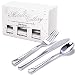 300 Piece Silver Plastic Silverware Set, Heavyweight Silver Cutlery, Disposable Flatware (100 Forks,100 Knives,100 Spoons) Perfect for Parties, Weddings & Catering Events