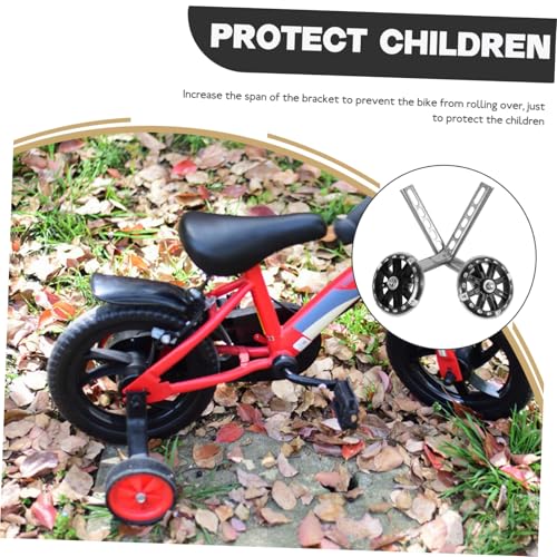 Ruedas de entrenamiento para bicicleta UPKOCH LED con luz intermitente, resistente al desgaste, para principiantes, negro, soporte silencioso para ciclismo para niños miniatura 6