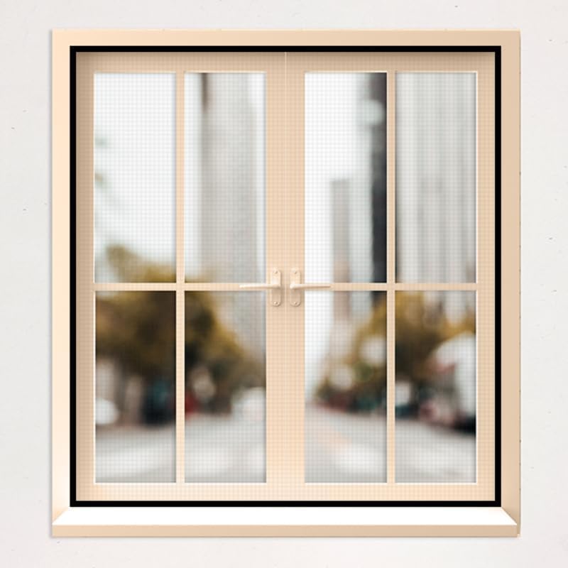 Image of Classic Mosquito Net for Windows | 120X60 cm | 120 GSM Fiberglass Mesh |Pre Stitched Window Net for Home | Self Adhesive Hook & Loop Easy Install | Protection from Mosquitoes & Insects |Black