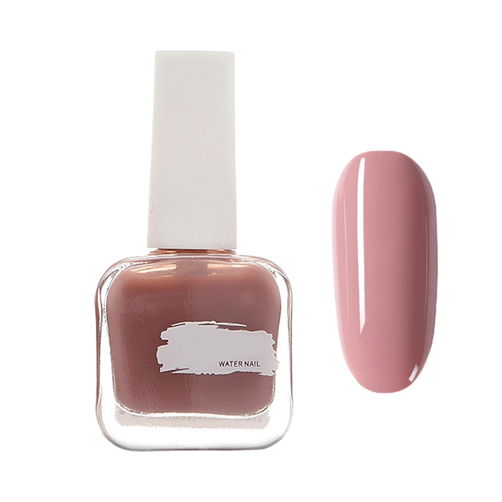 Nude Pink Nail Polish - Quick Drying Long Lasting Nail Varnish - Glossy Breathable - No Need Baking - At Home Manicure (Nude Pink)