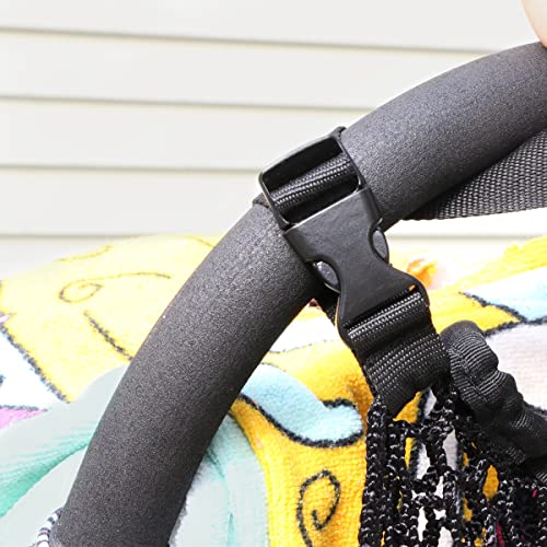 Ymeibe Stroller Caddy Organizer Extra Large Storage Space, Universal Fit Cargo Net Mesh Hanging Bag for Stroller Caddy Accessories Carrying Diaper and Snacks - Thumbnail 7