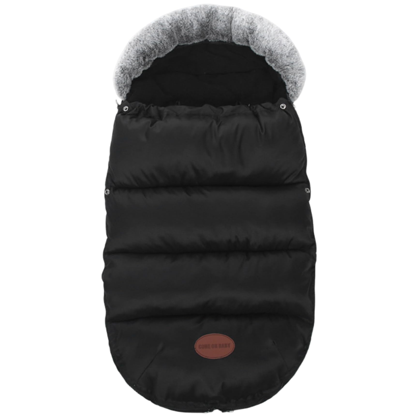 Coprigambe per passeggino Foderato in pile addensato Caldo copripasseggino per l'inverno con colletto in pelliccia e cerniera Sacco impermeabile, coperta da 35x14 pollici, copertura invernale, sacco
