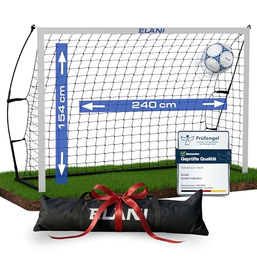 ELANI Fußballtor - wetterfest, sicher & rostfrei - 240x150cm - überall...