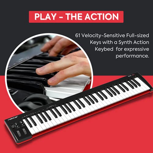 Image of Nektar SE61 61-Key Full-Size Velocity-Sensitive USB Midi Keyboard Controller with Nektar DAW Integration and Free Professional Recording Software