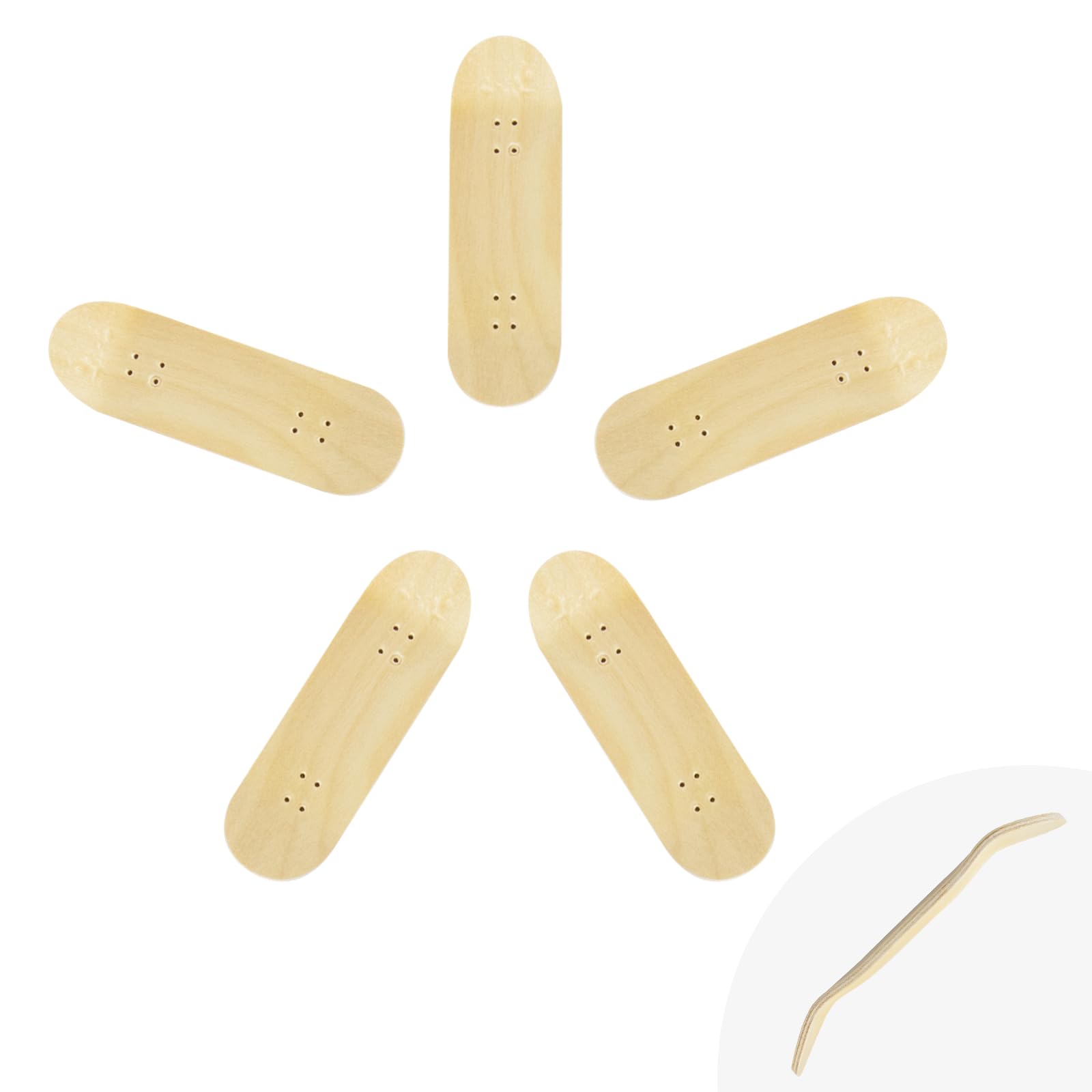 Foycow DIY Series Wooden Finger Skateboard, 5 PCS Unbranded Teak Fingerboards Design Your Style, 30mm x 100mm Handmade Wooden Fingerboard Decks