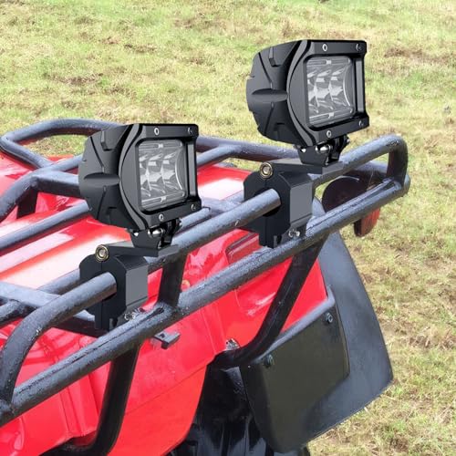 MNJ MOTOR Light Bar Mounts, LED Light Bar Mounting Brackets, Aluminium Tube Clamp Kit Fit on 1.75\" 1.5\" Bullbars Roof Rack Roll Cage Horizontal Bar Compatible with ATV UTV Truck Boat Off-Road - Thumbnail 2