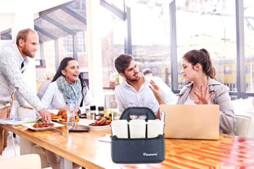 Pacmaxi Drink Carrier For Delivery, Reusable Drink Holder For Take Out Office, Picnic, Beach And Outdoor Activities, Waterproof Cup Carrier Tote With Removable Dividers (6 Cups, Light Purple) #TOP6