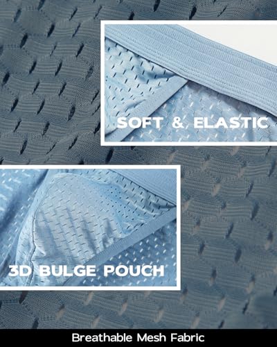 Men's Mesh Sport Underwear Stretch Low Rise String Bikini Briefs 3 Pack4