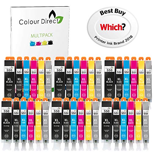 36 (6 Sets) ColourDirect Cartouches d'encre compatibles Pour Canon CLI-551XL/ PGI-550XL - Pixma iP8750, MG6350, MG7150, MG7550, MX925 imprimantes