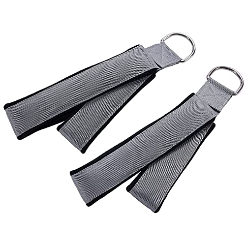 stamina products aeropilates wide double loop hand and foot padded foam straps with textured surface and carrying bag gray set of 2