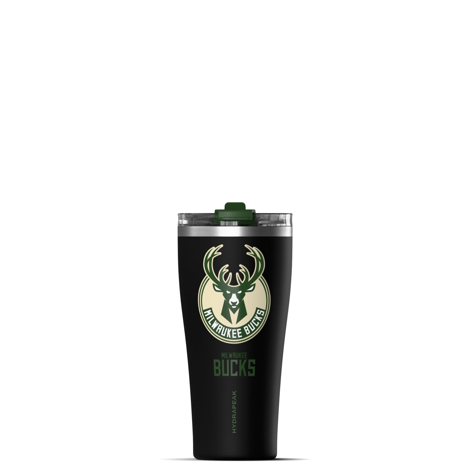 Hydrapeak NBA Officially Licensed Milwaukee Bucks Roamer 30oz Vacuum Insulated Stainless Steel Tumbler with 2-in-1 Flip &amp; Straw Lid, Spill-Proof, Cup Holder Friendly Design