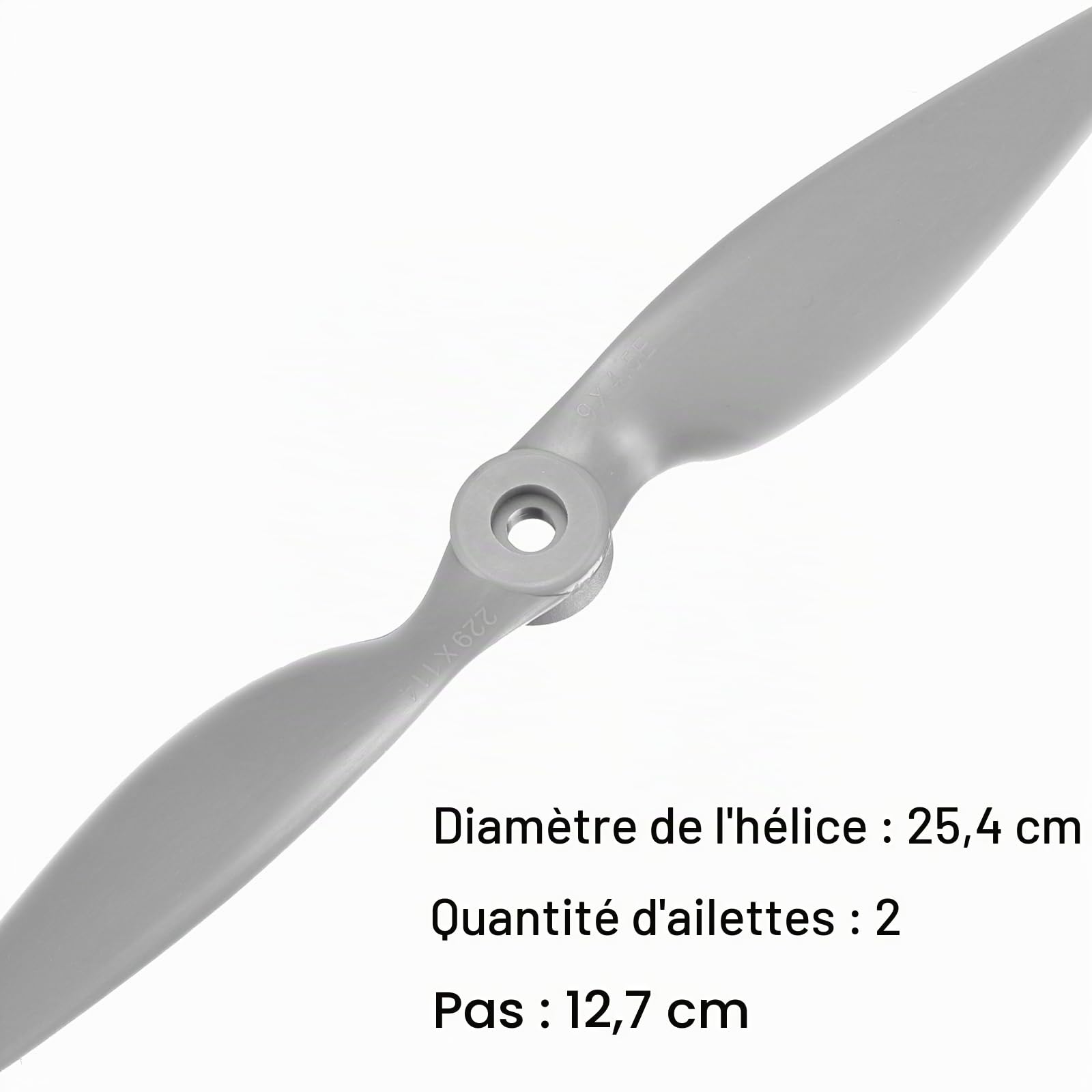 QUARKZMAN Hélices RC 10x5 Pouces, 6 Pièces, 2 Pales, Accessoires Gris avec Anneaux d'Adaptation pour Avion RC, Remplacement d'Accessoires