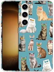 Cat Pattern with Sunglasses Teal