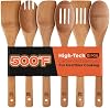 Set de 6 cucharas de madera de bambú oscuro Riveira para cocinar, utensilios de cocina de madera para ollas antiadherentes, esenciales para apartamento, calidad premium, regalos para estrenar casa 2