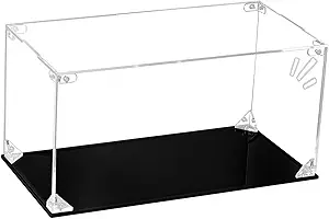 CHILLCASE Clear Acrylic Display Case with Meaningful Engraving Design,Self-Assembled Display Box,Dust-Proof Showcase for Action Figures Collectibles(Suprise,11.8×5.9×5.9 inch