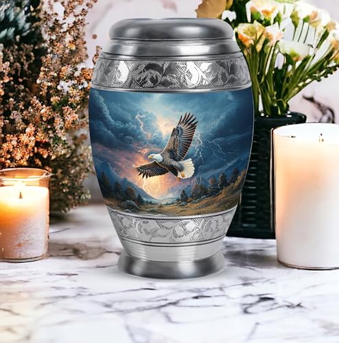Image of Eagle Urn for Ashes Decorative Urns for Funeral 10 Inch Large | Decorative Urns for Funeral, Large Cremation Urn for Ashes Adult Male, Unique Urns for Human Ashes Adult Female