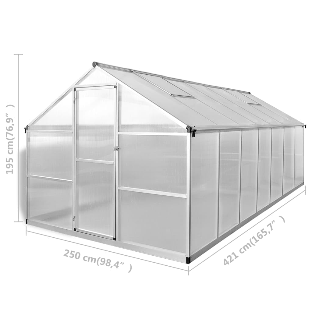 vidaXL Szklarnia, wzmocnione aluminium, 10,53 m²