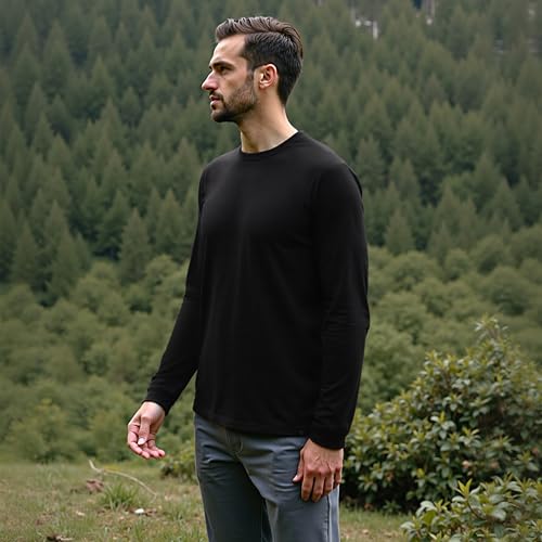 Men’s Bamboo Viscose Running Long Sleeve Shirts Moisture Wicking Quick Dry Breathable Lightweight Athletic Workout Gym2