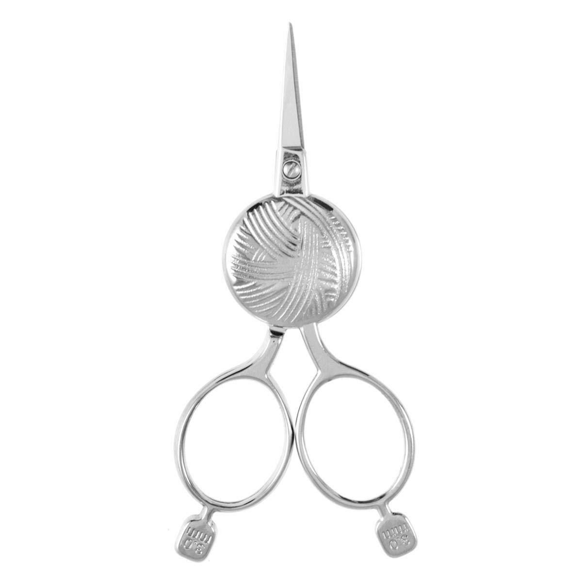 Milward Silver Yarn Ball Fine Embroidery Scissors - 3.9"/10cm Sharp Point Trim Threads