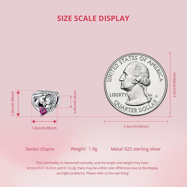 Mom Love Son Heart Charms 925 Sterling Silver Mother‘s Day Charm Beads Pendant Fits Pandora Bracelet for Women - Image 7