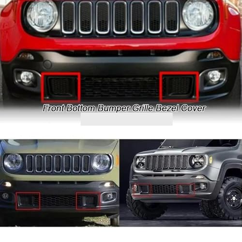 Bisel de rejilla inferior delantera para parachoques de Jeep Renegade de 2015 a 2017 7