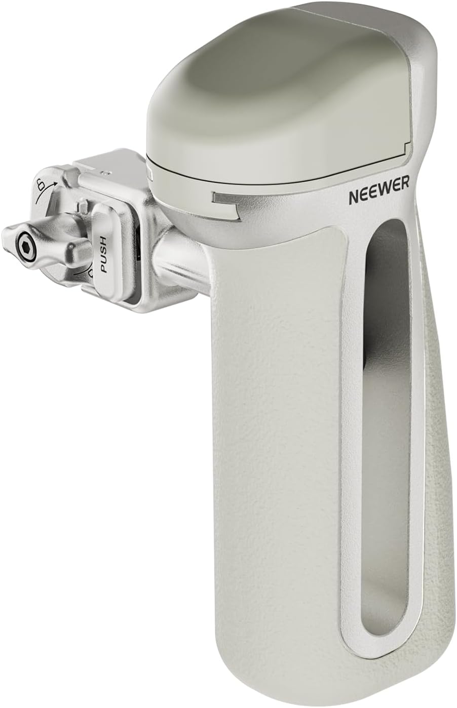 NEEWER Quick Release Side Handle with Anti Off Cold Shoe, 360° Rotation, Nonslip Grip, Compatible with iPhone 17 Pro Max 16 S25 Ultra Phone Cage Accessories, PA148 (Silver)