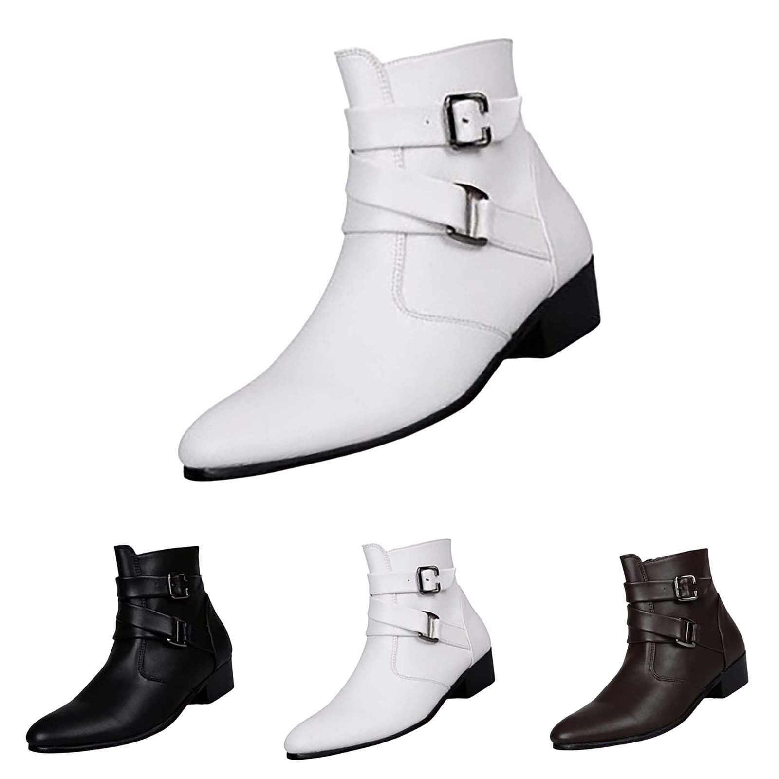 Generisch Stiefel Herren Mit Schnalle,Chelsea Boots Herren Mit Hohen Absatz