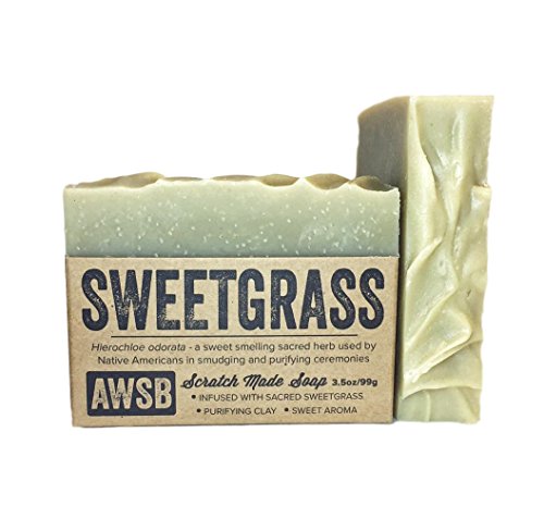 A Wild Soap Bar Sweetgrass Bar Soap, All Natural, Vegan, with Organic Ingredients, Handmade