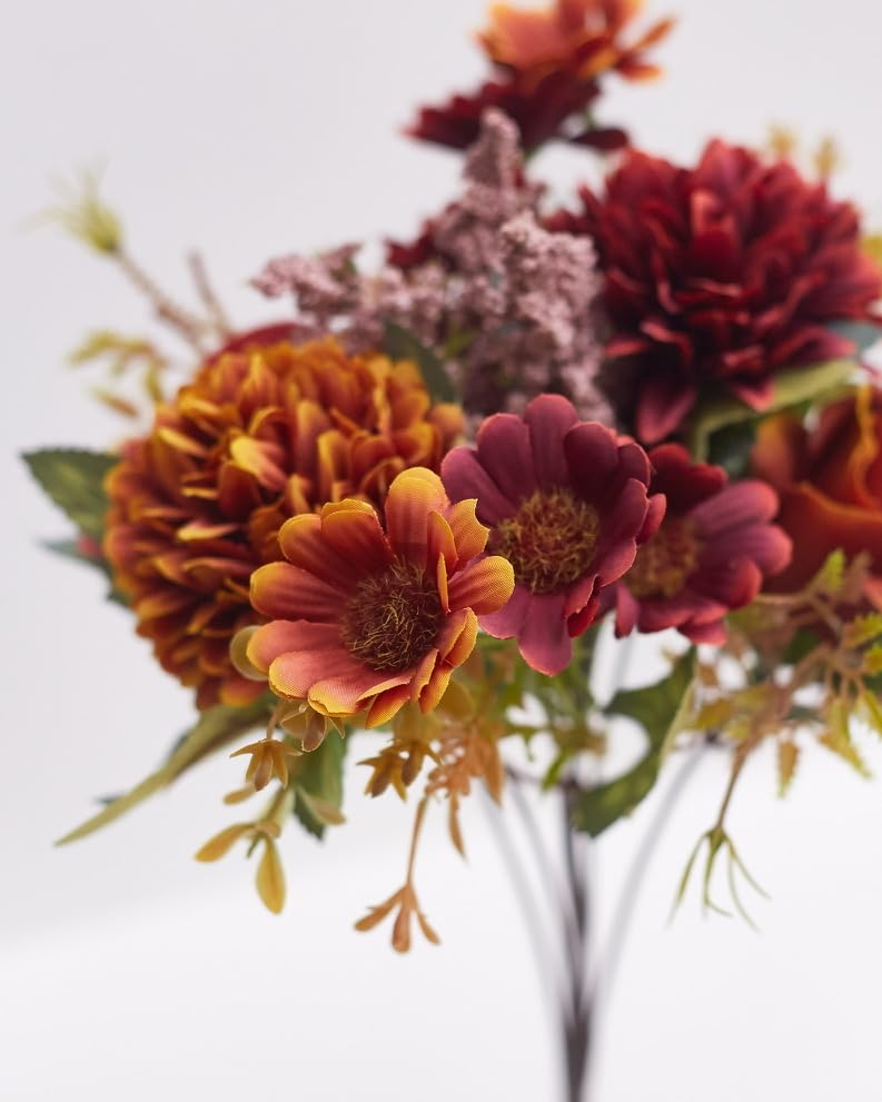 The Baked Studio Silk Artificial Flower Bouquet (Rose, Dandelion, Daisy & Foilage) - Image 3