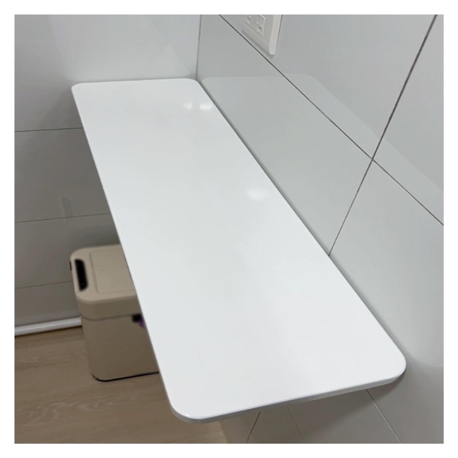 GJZQDKX Folding Wall Desk, Compact Floating Shelf for Home Office, Space-Saving Workstation, Ideal for Kitchen & Laundry Room, Modern White (120x30cm)