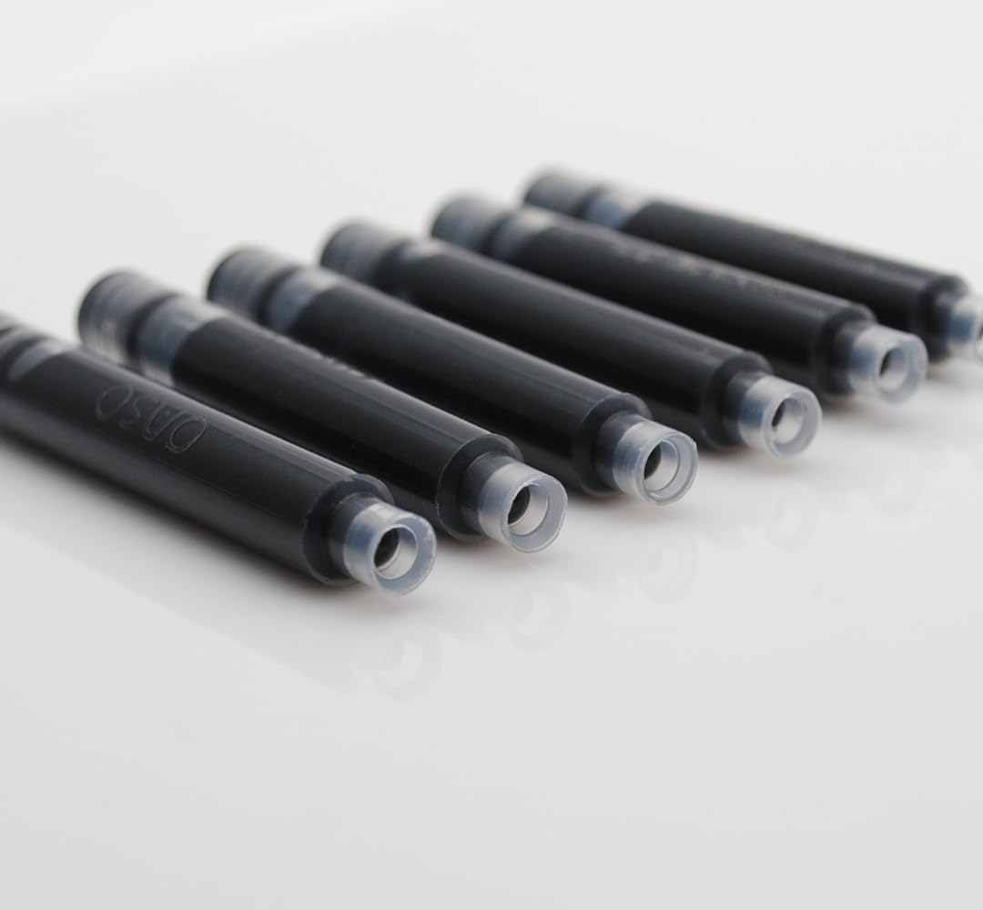OASO - 24 cartuchos de tinta para pluma estilográfica, cartuchos de recambio para pluma estilográfica, diámetro de orificio de 3,4 mm (negro (tinta normal)