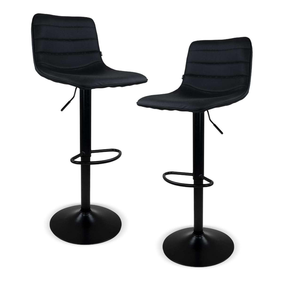 MIREL Sillas de Bar Altas para Barra de Cocina con Altura Ajustable - Banco Desayunador Elegante con Reposapies de Tejido Transpirable Set de 2 Sillas