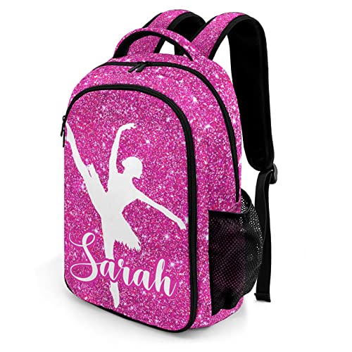 Custom Ballet Pink Red Backpack Custom Name Large Capacity Shoulder Bags for Sports Party2