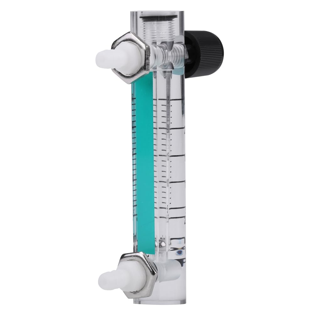Lazmin112 Débitmètre de gaz d'air d'oxygène, débitmètre de tube de 2,5 à 25 LPM 8 mm pour gaz liquide avec vanne de contrôle